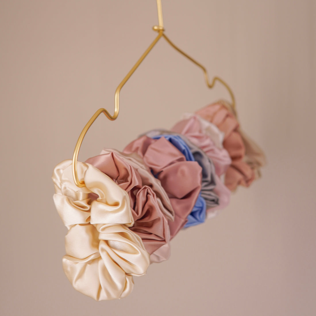 Cream Colored Silk Scrunchie 