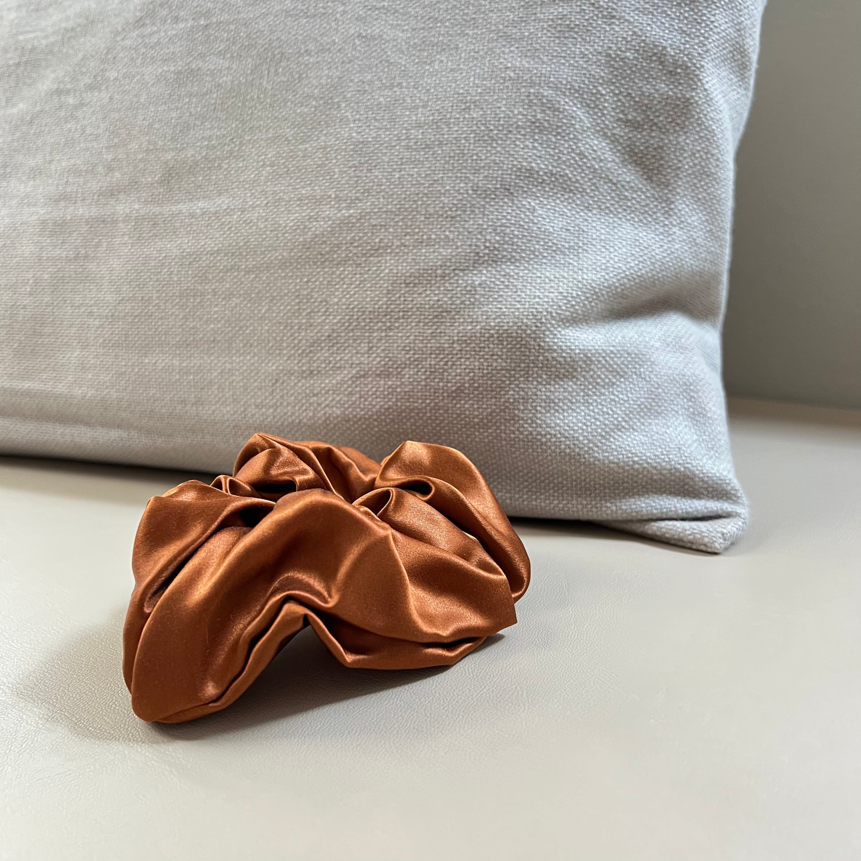 Chestnut Mulberry Silk Scrunchie