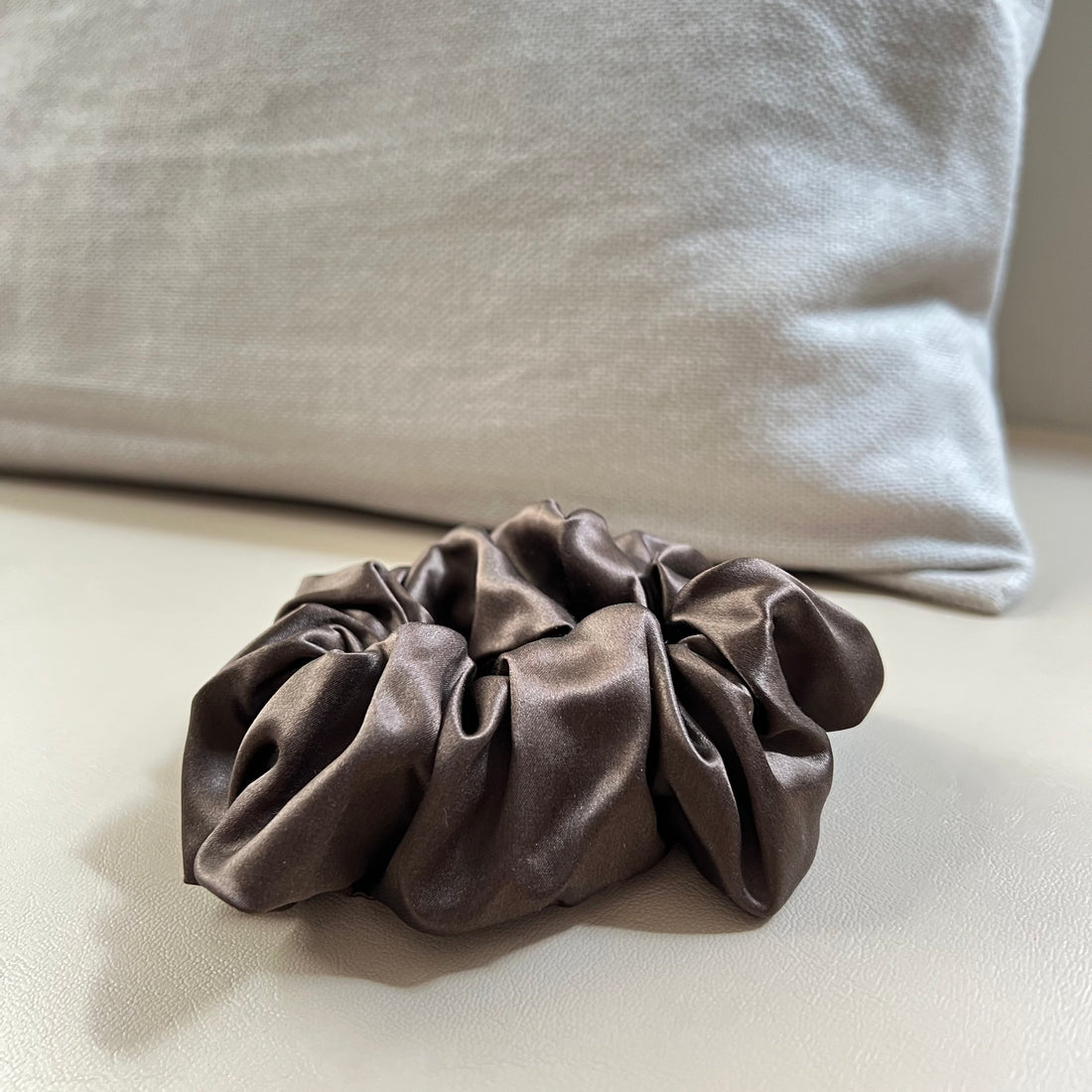 Chocolate Truffle Silk Scrunchie