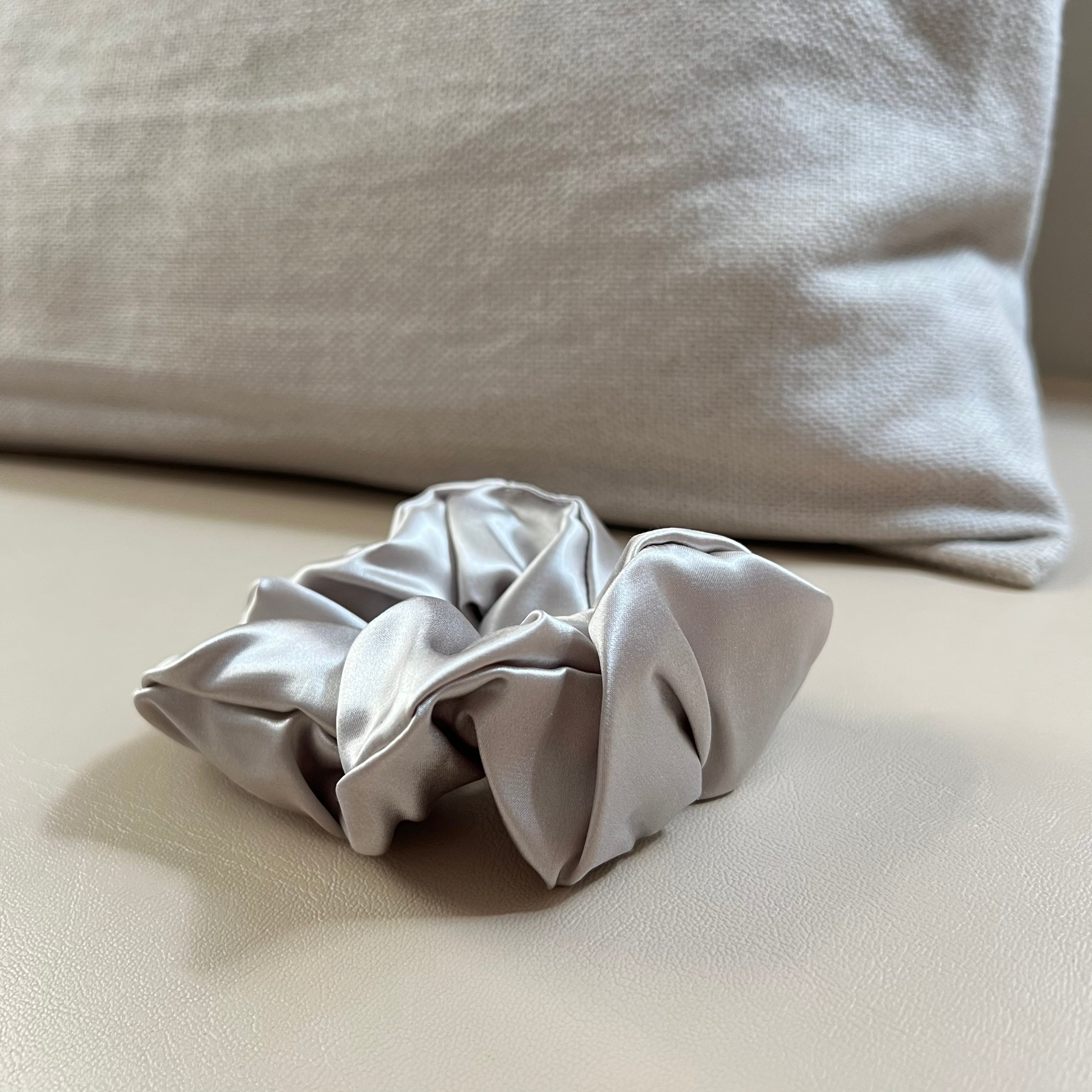 Charcoal Latte Silk Scrunchie